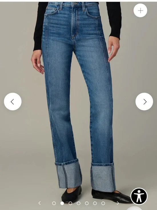 Joe’s Jeans The Margot Cuffed Jeans High Rise Straight Leg Size 25 - Picture 2 of 11